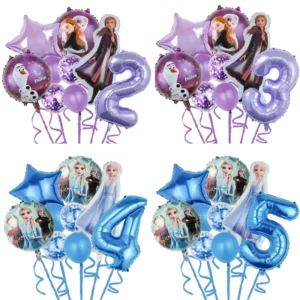 9 pezzi Disney Frozen Princess Elsa Foil Palloncini Compleanno Palloncino ad elio Baby Shower Party Globos Giocattolo per bambini Regali Ragazze